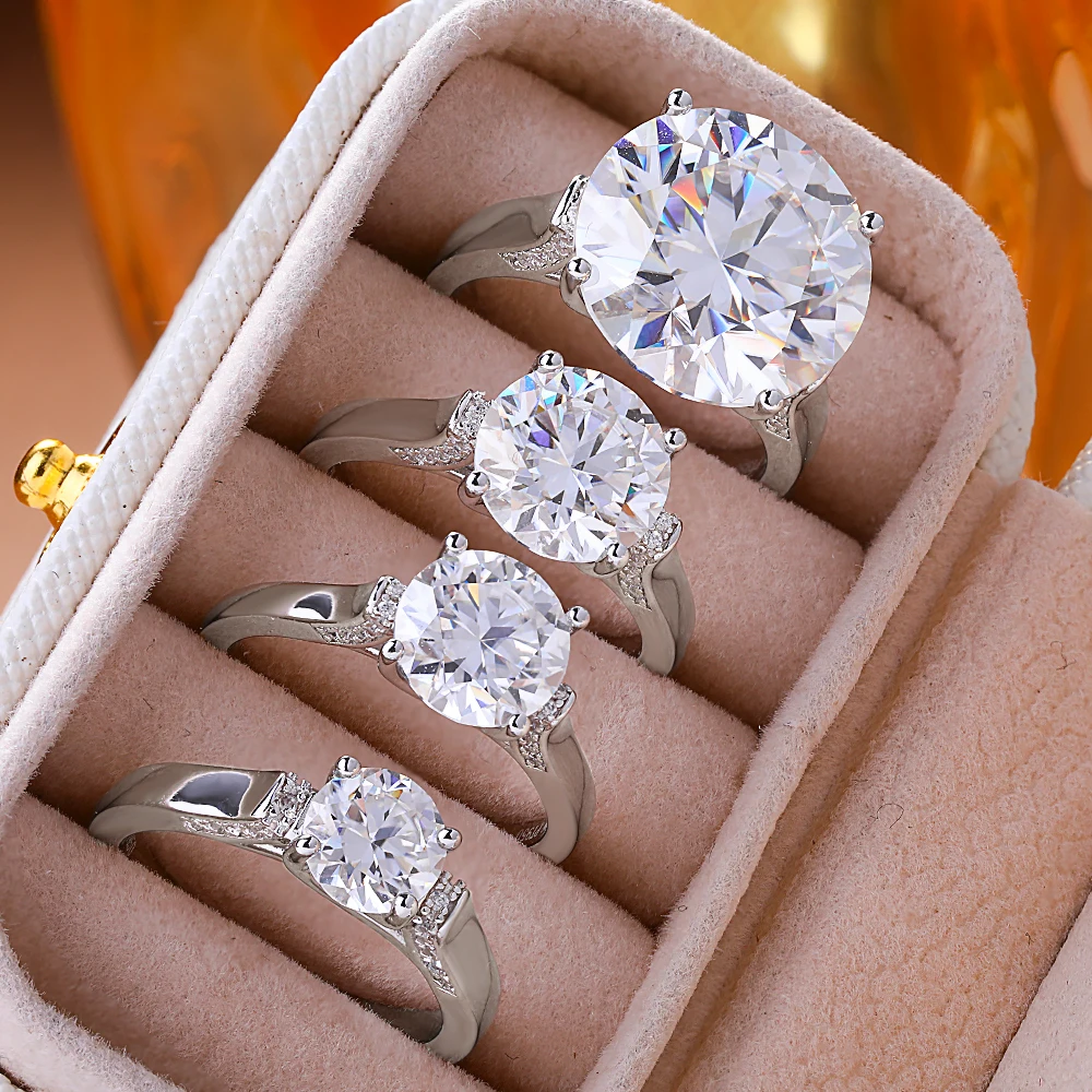 MUXIFC 20 ct Luxus Moissanit Ehering D Farbe Labor Diamant Verlobungsring 925 Sterling Silber Edlen Schmuck GRA Zertifikat