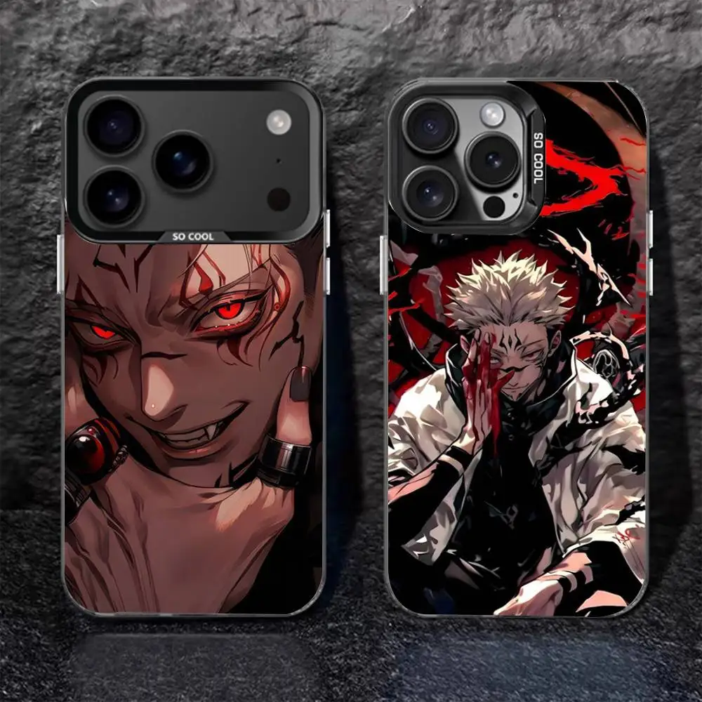 

R-Ryomen Anime S-Sukuna Phone Case For iPhone 17,16,15,14,13,12,11,Pro,XS,Max,Plus,Mini,SE4,E Black Matte Shockproof Cover