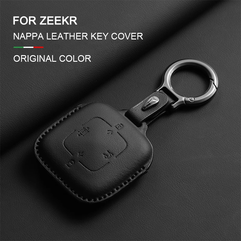 

Car Remote Key Case Cover For Zeekr 001 X FR 007 GT 009 7X MIX Leather Key Protector Fob Original Car Color Keychain Accessories