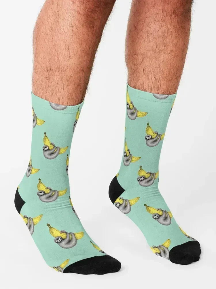 Bananas about You - on Sea Green Socks new in's basketball winter gifts Rugby Men Socks Luxury Brand Women's