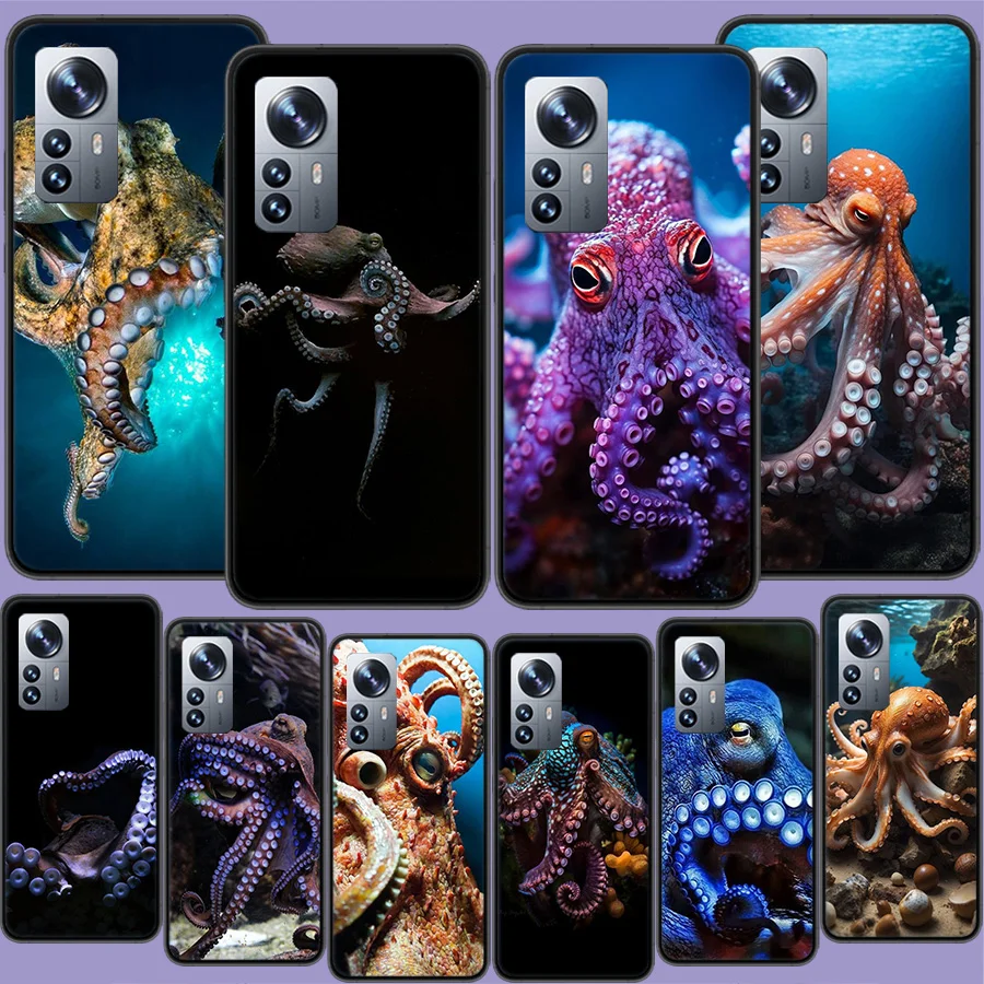 This is a Big Octopus Phone Case For Xiaomi Poco X3 NFC X4 GT M3 M4 M5 M5S X7 X6 X5 F6 Pro F5 F4 Mi F3 F2 Cover TPU Capa Coque C