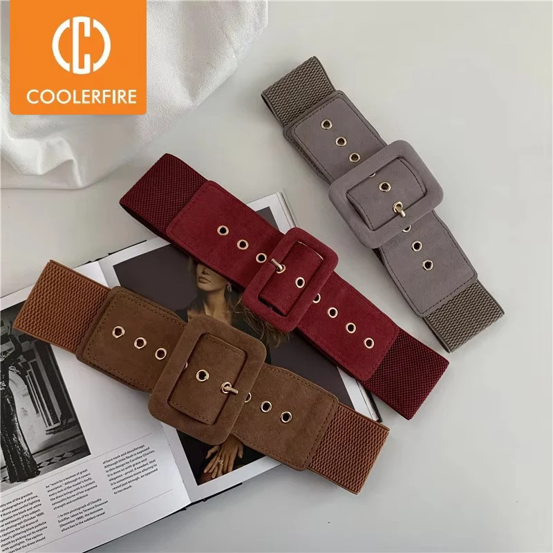 New Women's Elastic Belt  Fashion Corset High Quality Wide Belts For Woman Waistband Luxury Brand Dress Stretch Trouser Belts