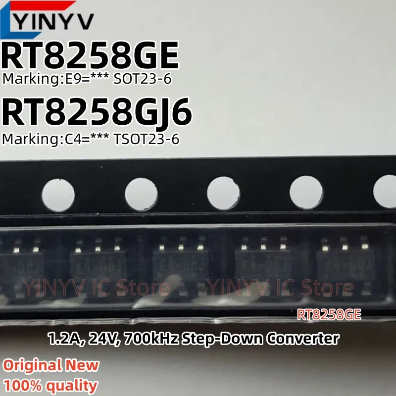 10 szt. RT8258GE E9 = SOT23-6 RT8258GJ6 C4 = TSOT23-6 RT8258 1.2A, 24V, 700kHz konwerter Step-Down oryginalny nowy 100% jakości