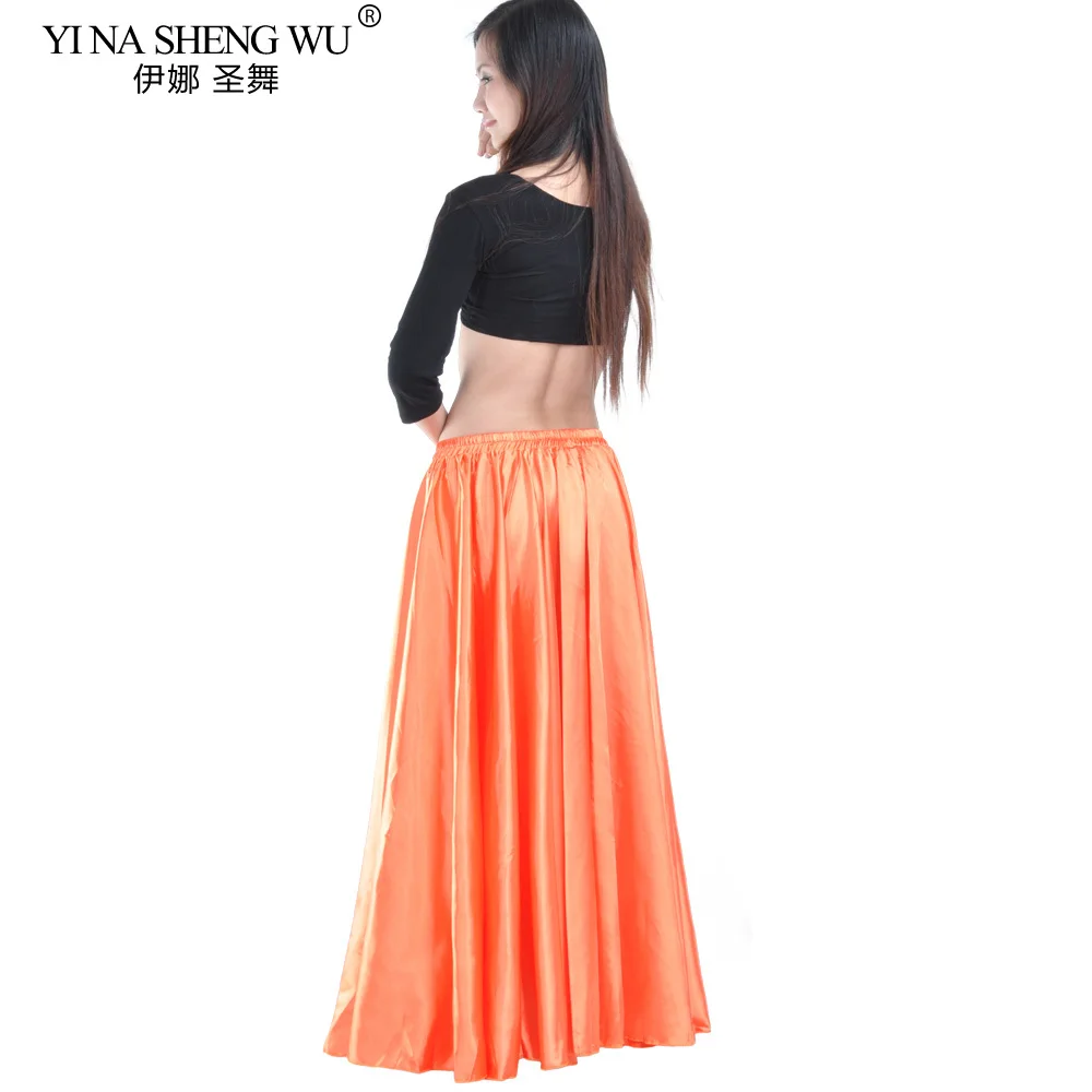 Bauchtanz 360 Grad Professionelle Tanz Praxis Rock Frauen Satin Tanz Kostüm Flamenco Röcke Bauchtanz Rock 14 Farben