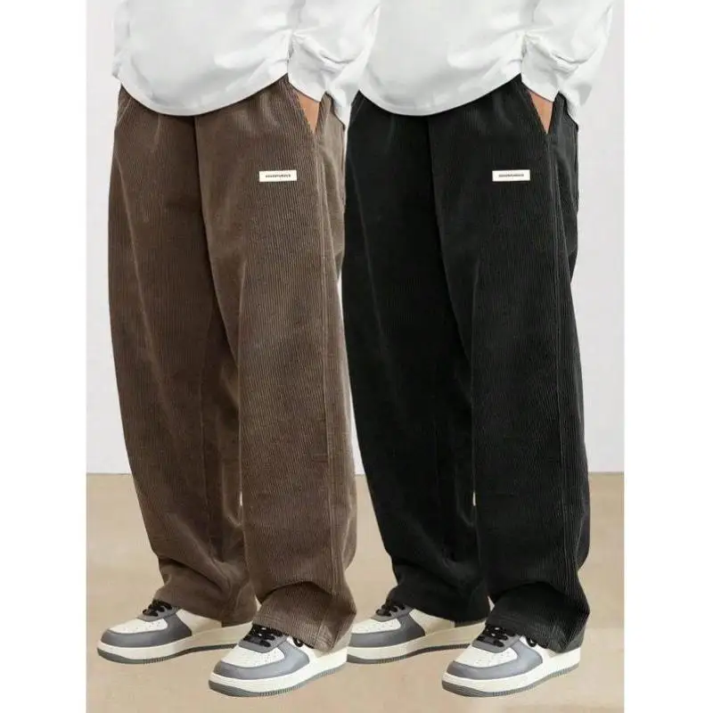 

Men's Casual Pants Corduroy Color Straight Leg Sle Winter Season ex PVC Material 00% Other Sle Faion