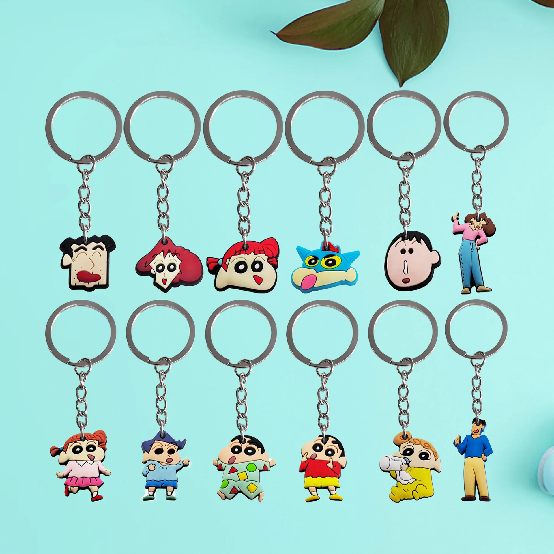 Crayon Shin-chan Cartoon Anime PVC Doll Cars Keychain Pendant for Men and Women Universal Decorative Products Accessory Gift