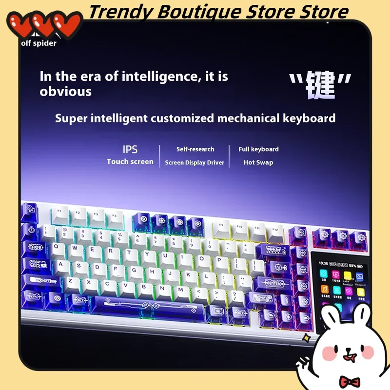 Tarantula L99 Screen Display Mechanical Keyboard Wireless Touch The Third Mock Examination Bluetooth Office Video Game