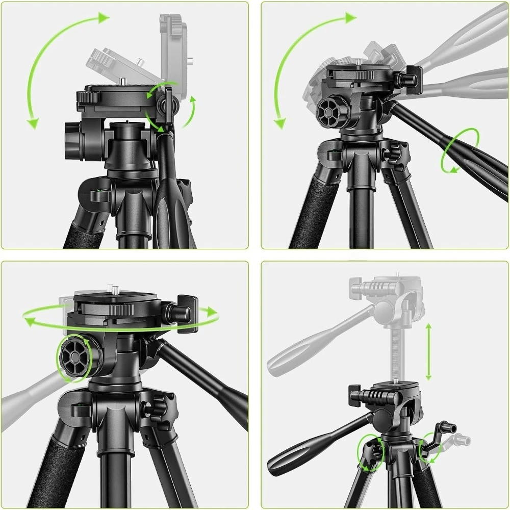 Tripod Laser Profesional Heavy Duty 60 Inci, Penyangga yang Dapat Disesuaikan untuk Laser Titik dan Pengukur Jarak dengan 1/4 5/8