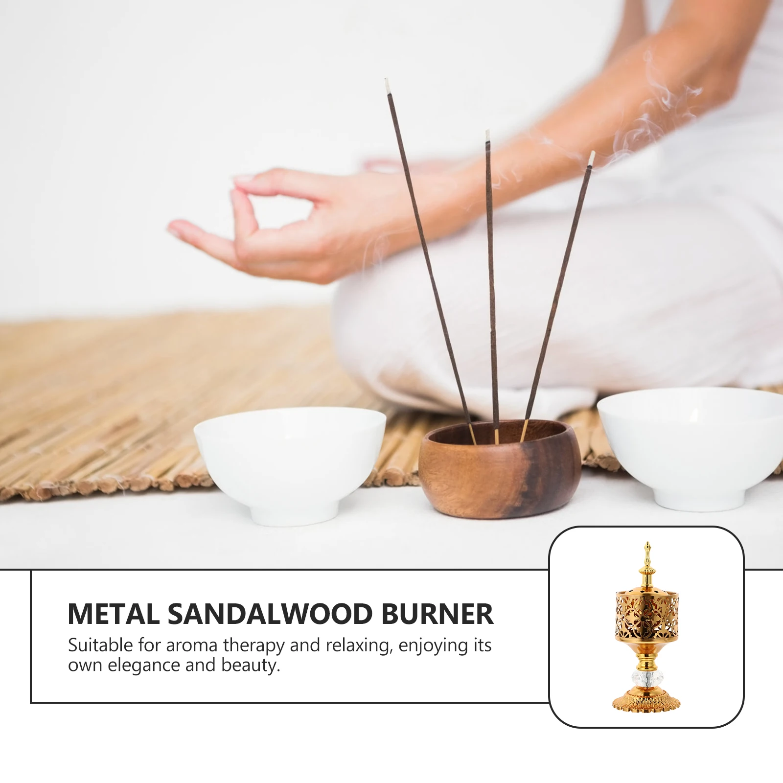 

Incense Burner Metal Sandalwood Holder Burners Cute Decor Golden Unique Holders