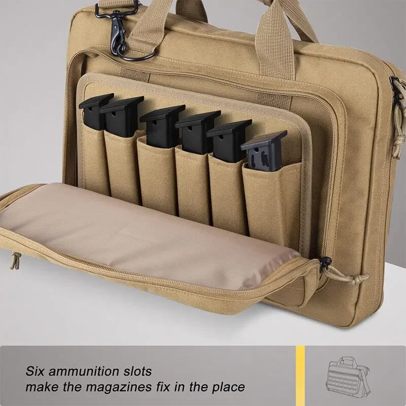 Lockable Tactical Gun Bag with Molle System Multiple Pockets for Shooting Range Hunting Shoulder Package with Laptop Compartment