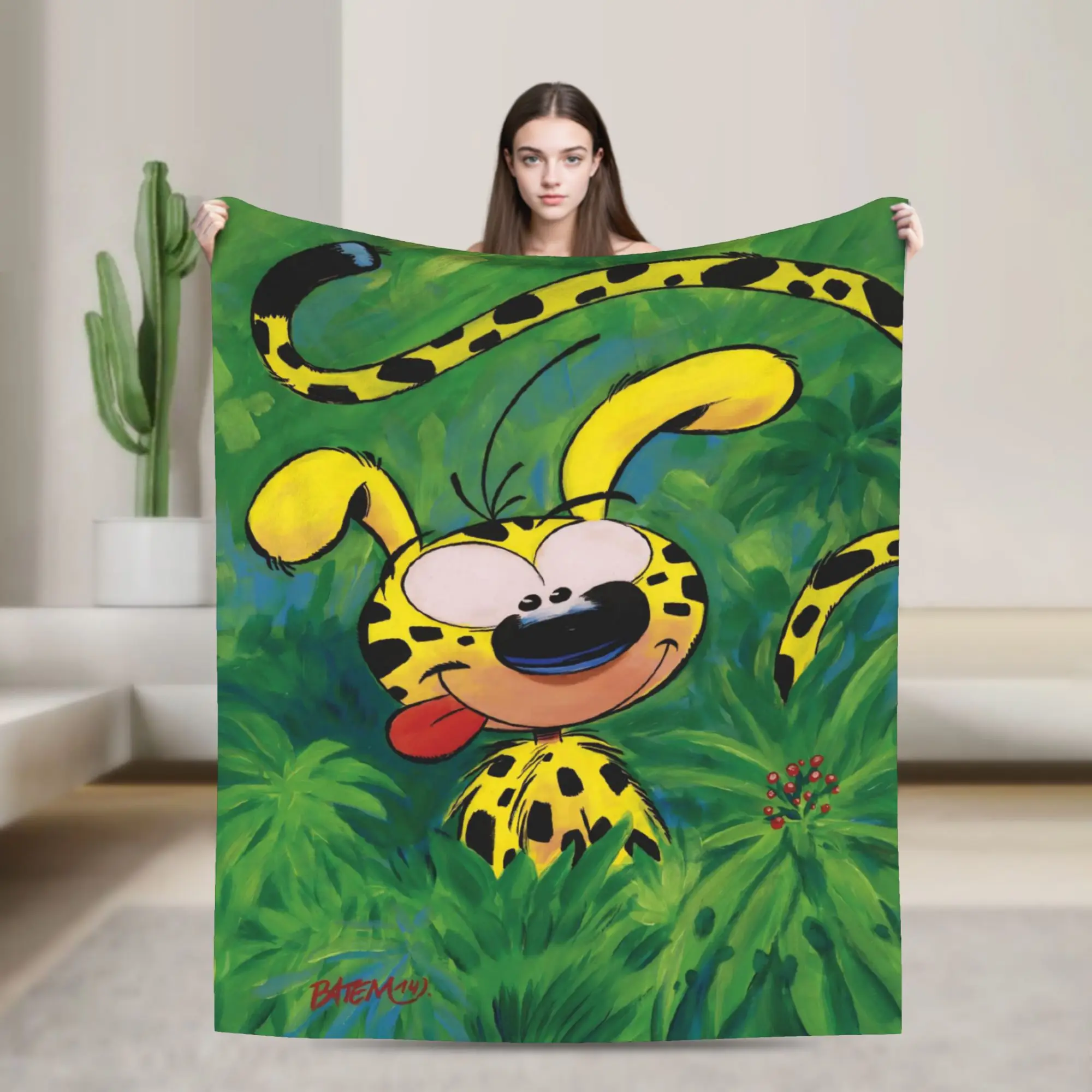 Relax Marsupilamis Blanket Stuff Bed Decorative  Throw Blanket Soft Velvet for Office