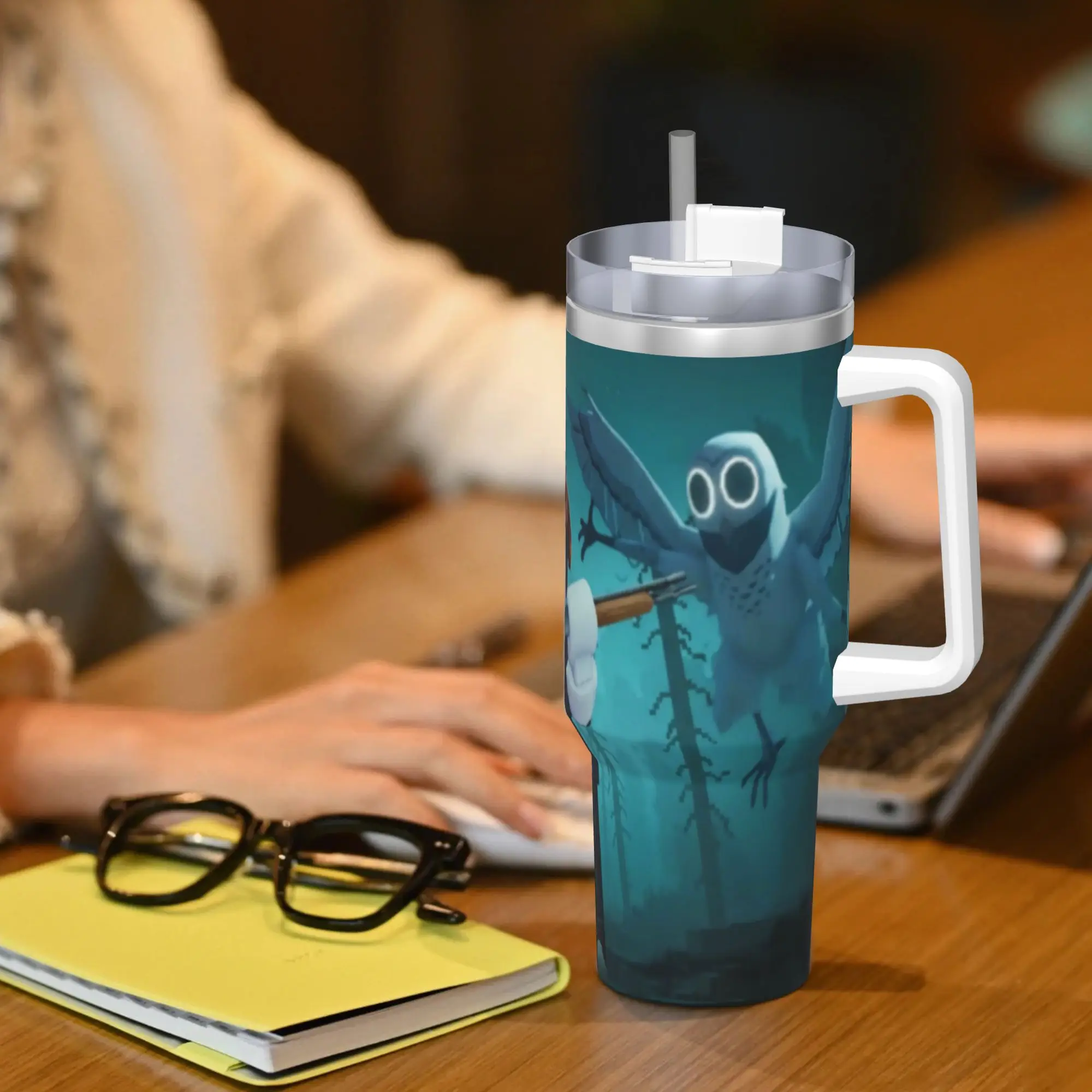 بهلوان من الفولاذ المقاوم للصدأ 99 ليلاً في الغابات أكواب حرارية محمولة للمشروبات الساخنة أكواب تصميم للتخييم زجاجة مياه