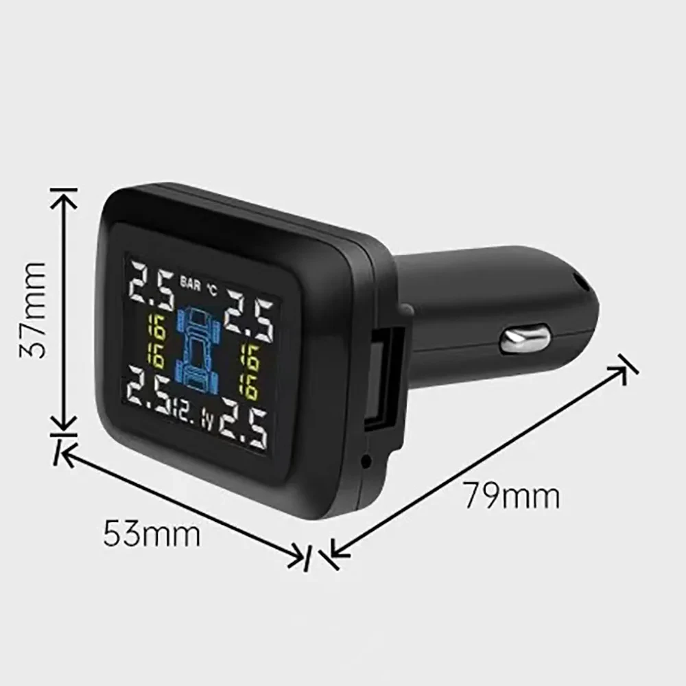 Auto-TPMS-Zigarettenanzünder-Reifendrucküberwachungssystem mit Alarm, Reifendruckmesser, Temperaturwarnung und 4 Sensoren – Detail 8