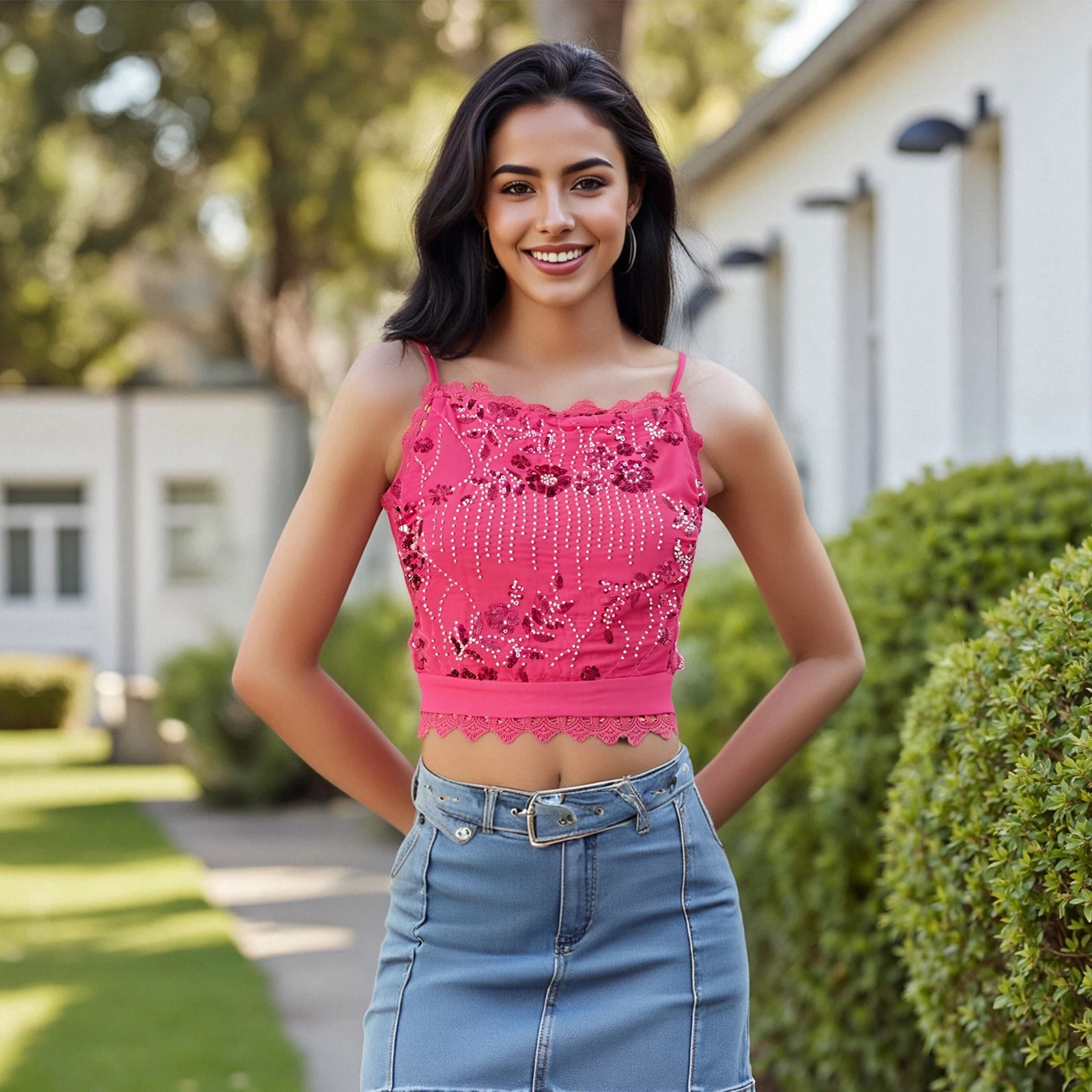 المرأة الصيف بلا أكمام عارية الذراعين سليم بروتيل حبة زهرة السباغيتي حزام الظهر Ti-up القوس تانك القمم الشارع الشهير #1