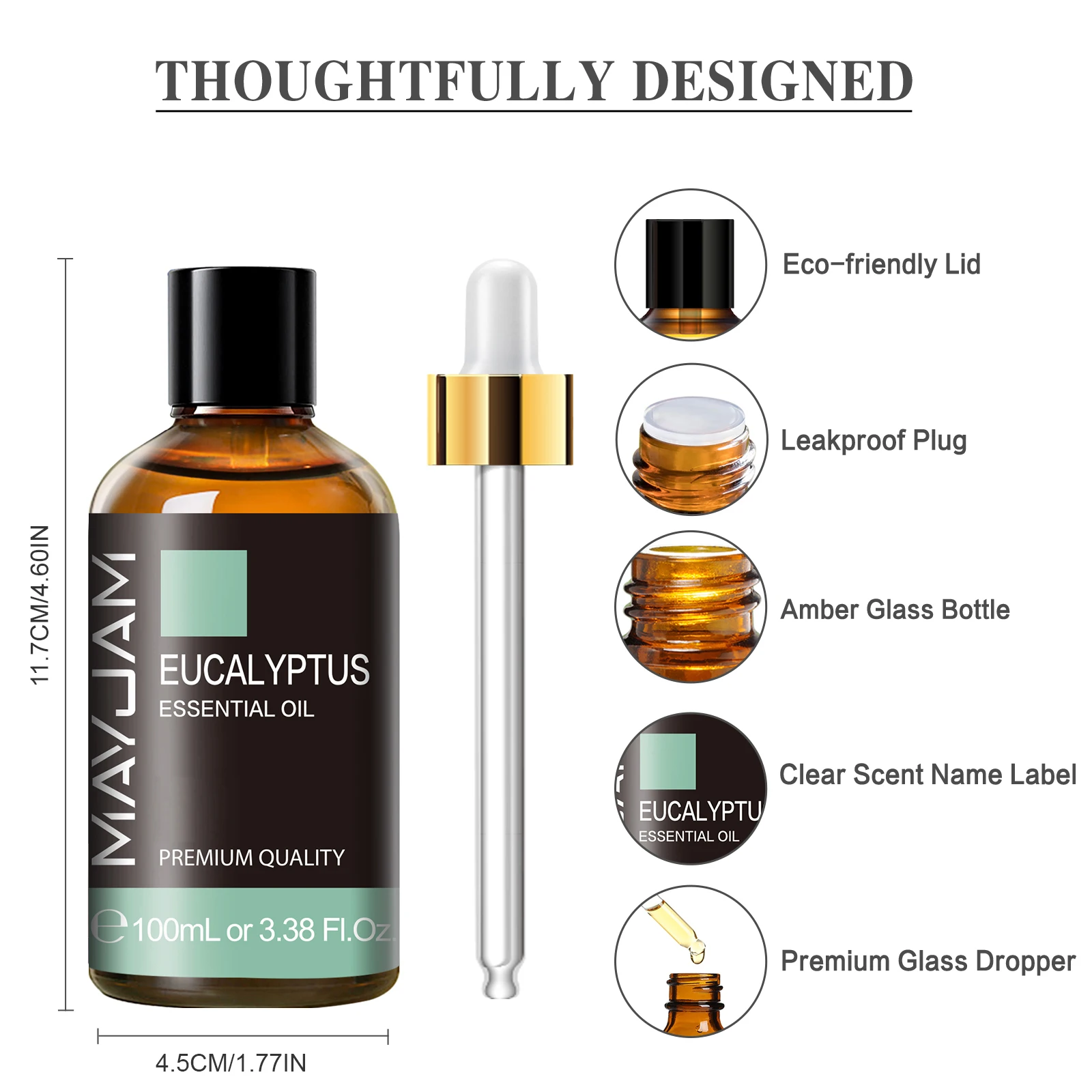 MAYJAM 100ML Eucalyptus Essential Oil For Humidifier Diffuser Burner Making Scented Candle DIY Perfume Air Freshener