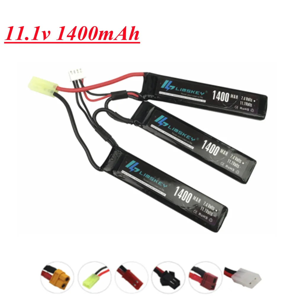 11.1v 1400mAh Lipo Battery for Mini Airsoft BB Air Pistol Electric Toys Guns RC Parts 3s Rechargeable Battery For Water Gun