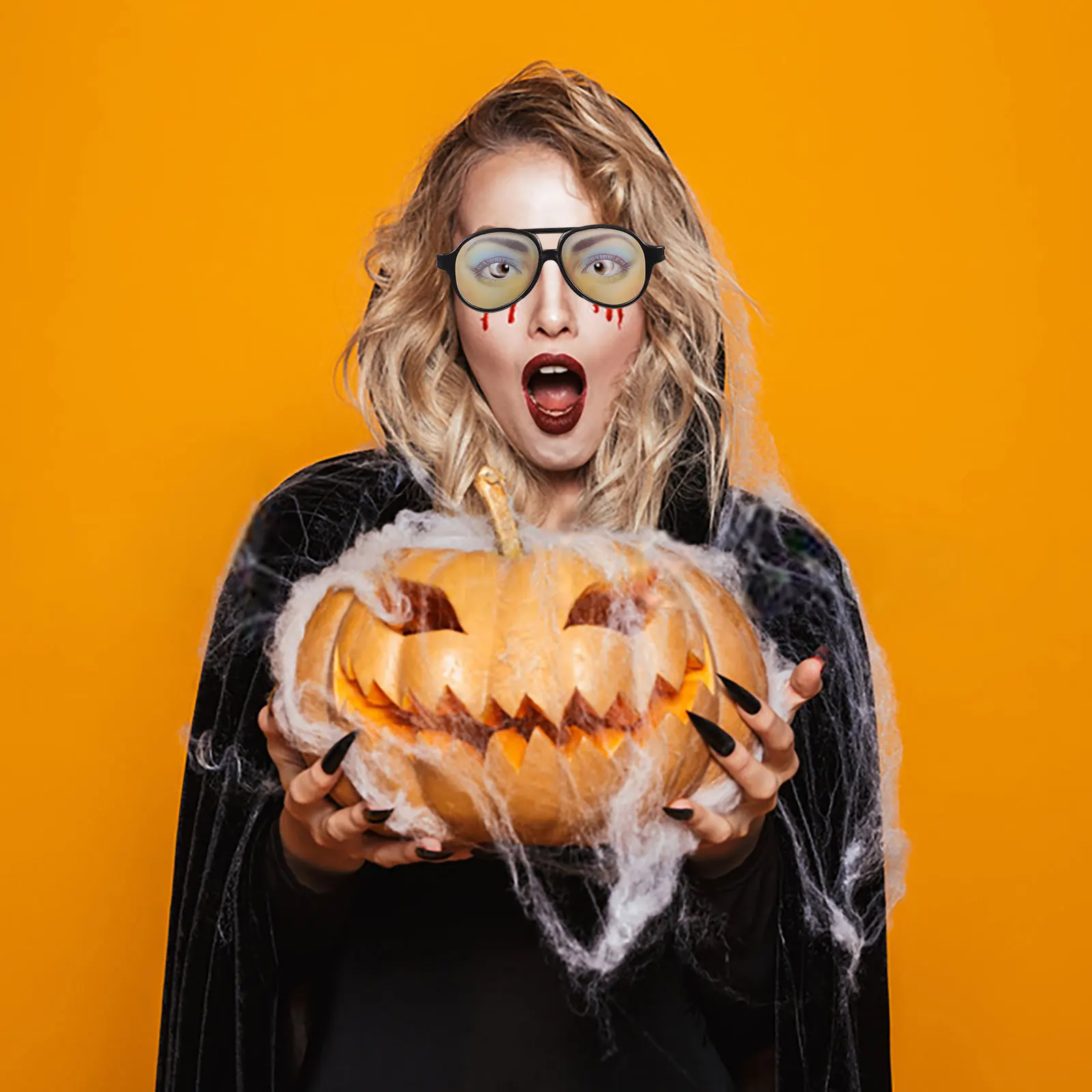 

Halloween Funny Glasses Prank Big Frame Cool Style Blue Eye Shadow Lightweight Party Props Cosplay Masquerade Novelty