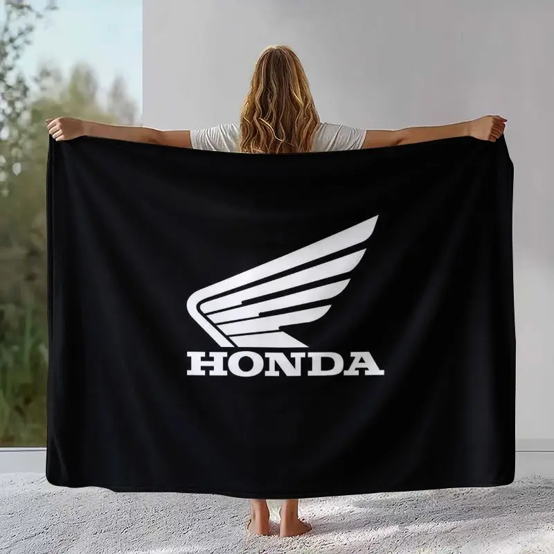 Vintage H-Honda Racing Car Soft Flannel Throw Blanket,Cozy Blanket for Bed,Sofa,Living Room,Picnic,Camping,Home Decor Moto