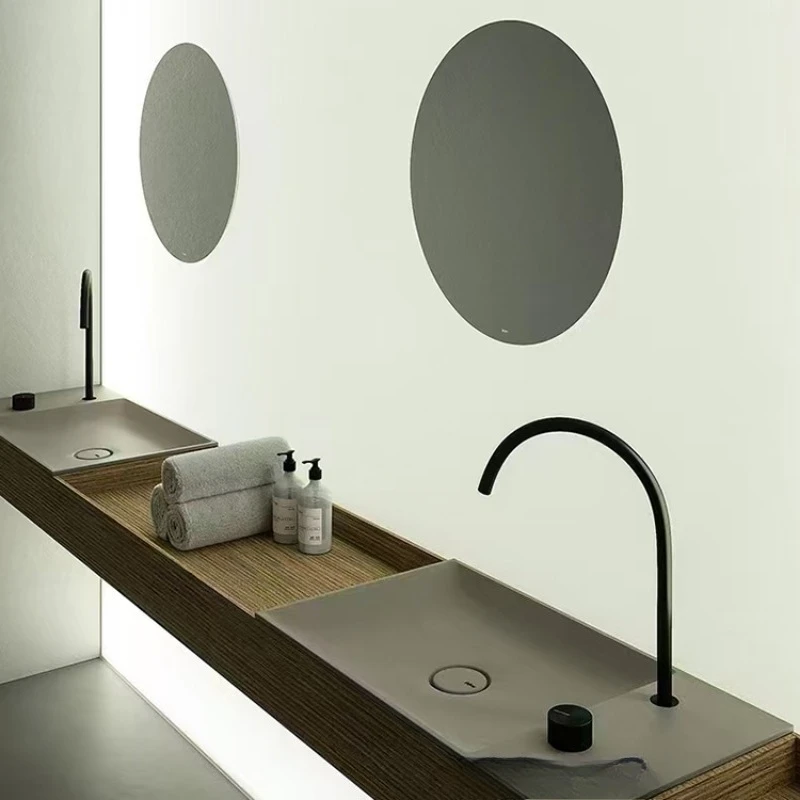 Split basin faucet, black, brushed basin faucet, washbasin faucet, all copper, hot and cold.