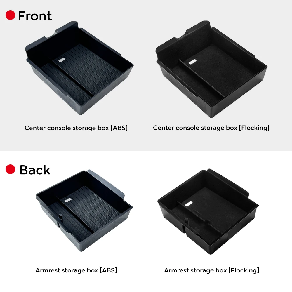 

For Tesla Model 3 Highland 2024 2025 Center Console Eyeglasses Storage Case Armrest Storage Box Upper&Lower Flocking Accessories