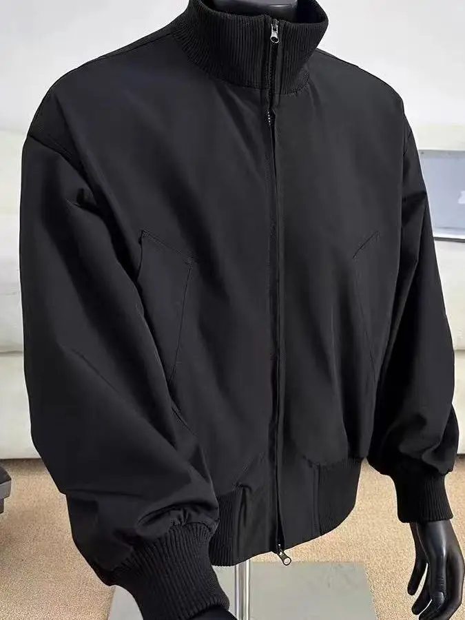 American Retro Stand Collar Flight Jaet Primavera Autunno da uomo ort Sle Casual Versatile Baseball orm Loose Fit Polyest...