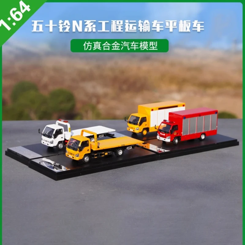 GCD Diecast 1:64 Scale ISUZU N Series Transport Vehicle Flat Car Alloy engineering Model Collection Display Ornaments Gift Toy