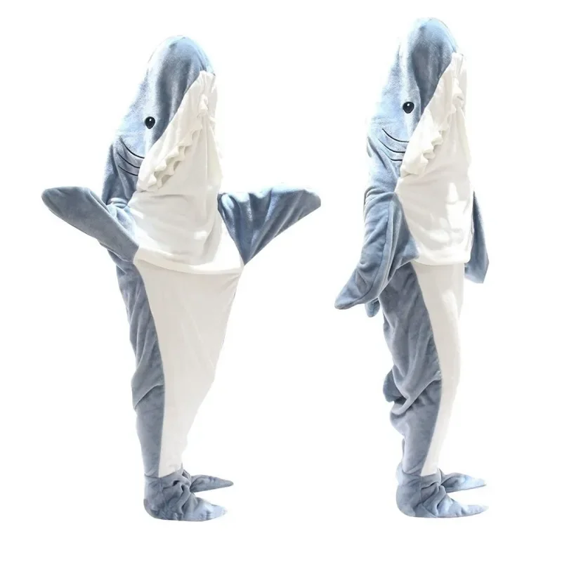 Costume de Requin à Capuche pour Adulte, Couverture Chaude, Pyjama Cosplay, Sac de Couchage Amusant, pour ixde Sommeil, Hiver, 1 Pièce