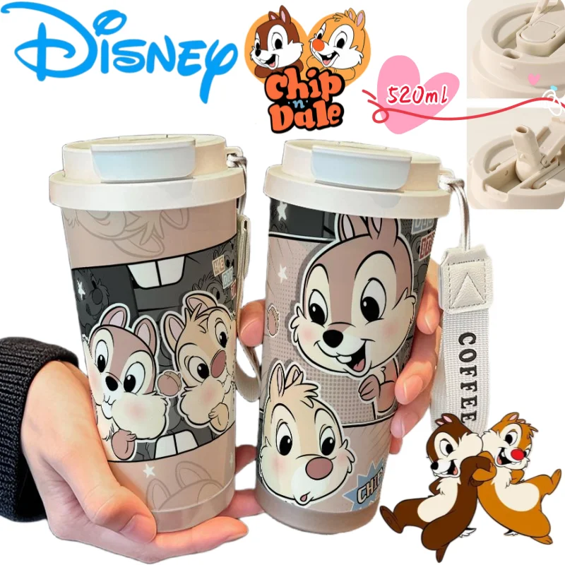 

Термокружка Disney Chip Dale с высококачественным аниме-принтом, большая вместимость, портативная, для улицы, с двумя способами питья (через трубочку и напрямую), для студентов