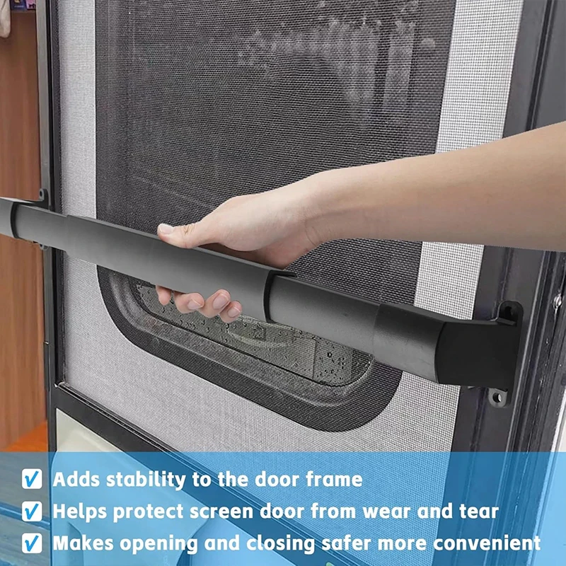 RV Door Screen Handle Adjustable Telescopic Aluminum Alloy Anti Slip Grab Bar for RV Camper Travel Trailer Door Universal