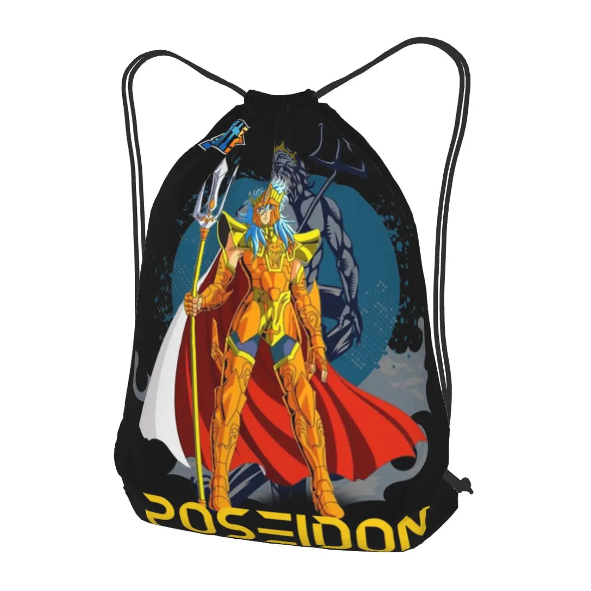 Poseidon Saga Knights Of The Zodiac Backpacks Portable Drawstring Bags Storage Bag Book Bags for Travel School