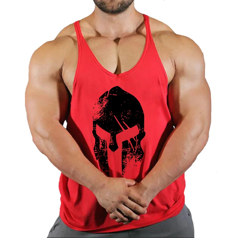 Men's solid color fitness trend print pattern loose thin belt vest breathable and comfortable sleeveless basketball vest image 2
