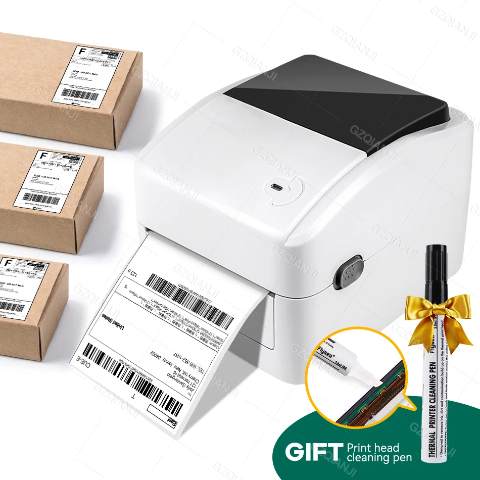 XP-420b Label Barcode Printer Thermal Receipt Label Printer Width 40-108mm Support QR Code for Shipping Label Printer