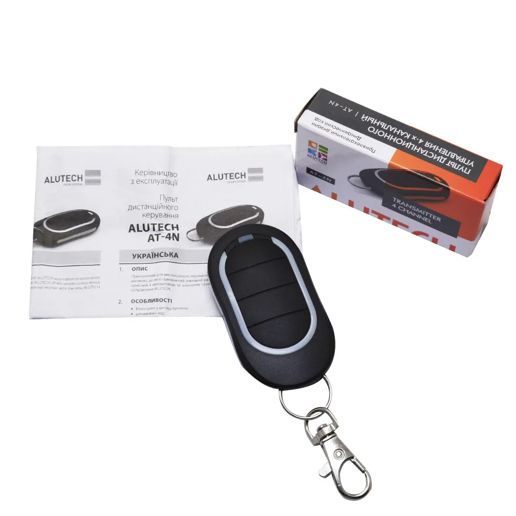 Imagem -03 - Dynamic Code Garage Remote Control For Alutech at 4n Gate Barrier Door Opener Keychain At4n 433mhz