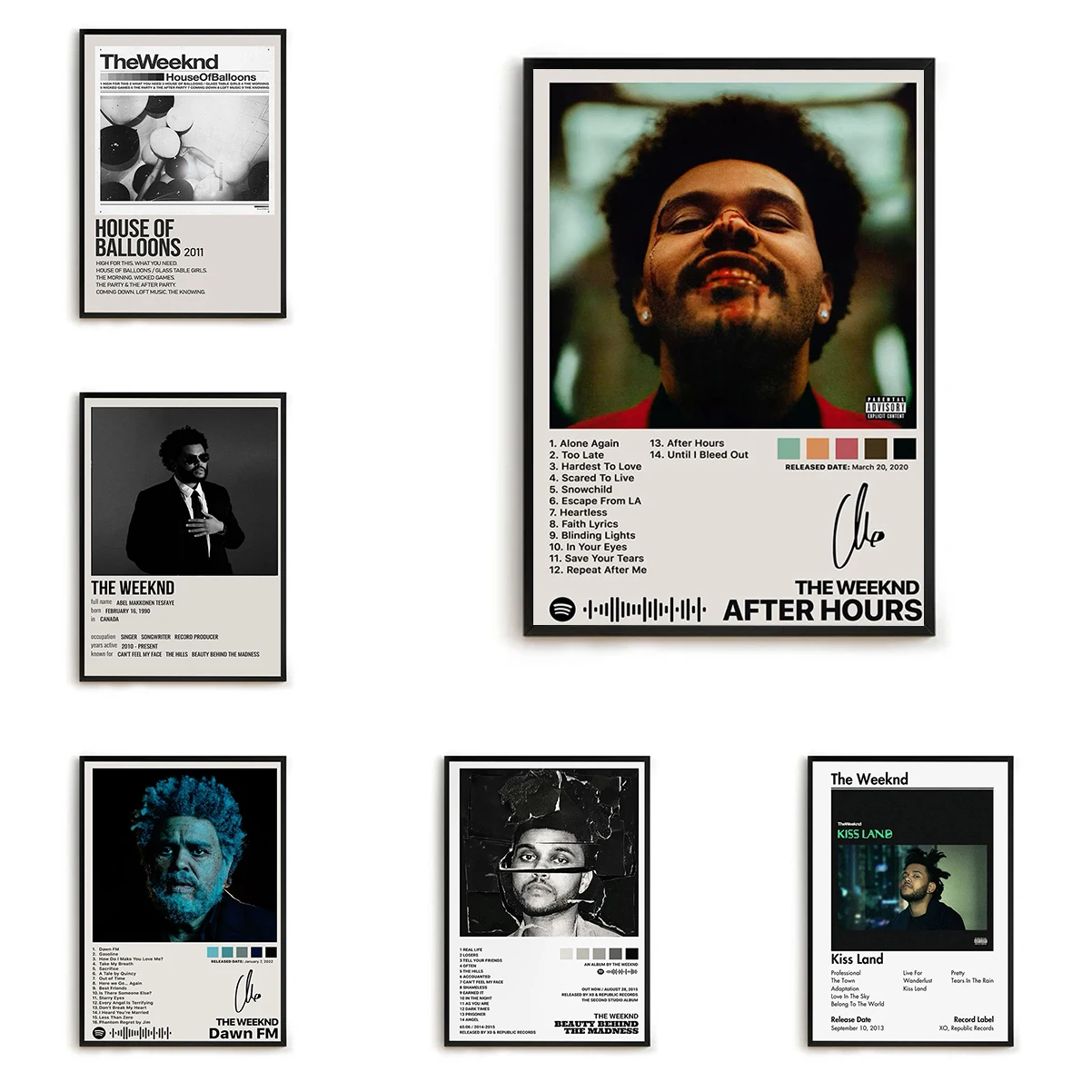 

For Home and Decoration Room Decor Man Famous Popular Rapper Singer T-The Weeknd Poster Interior Paintings Wall Posters Vintage
