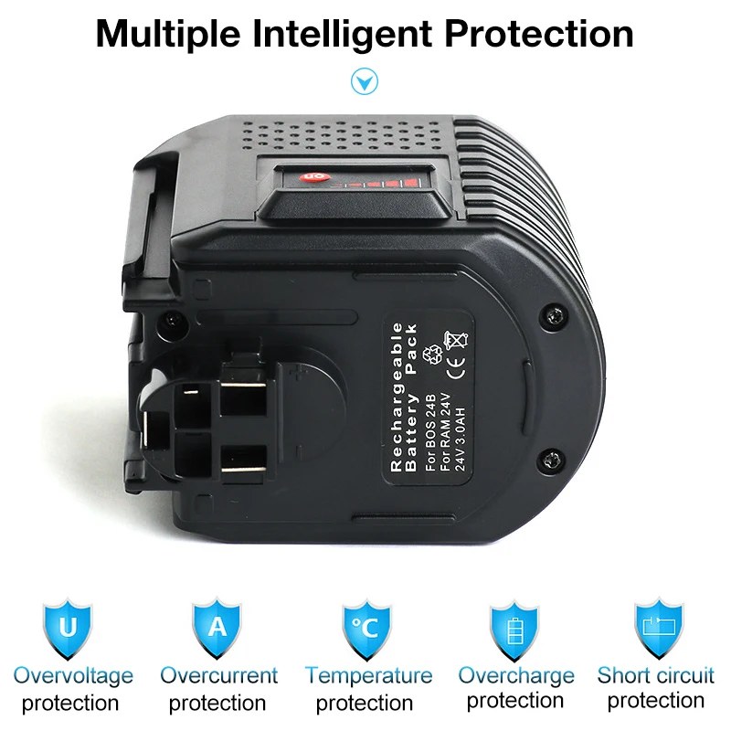 BAT020 BAT019 24V 3500mAh Ni-MH dobíjecí baterie pro elektrické nářadí Bosch BAT021 2607335215 GBH24VSR GBH24VFR 11225VSR - náhled 2