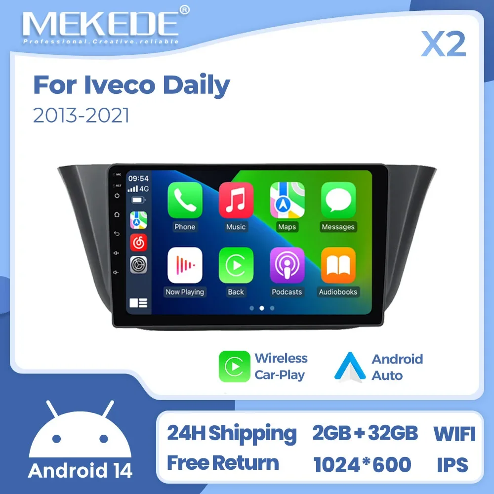 

MEKEDE Android 14 Car Radio for Iveco Daily 2013-2021 CarPlay Audio Multimedia Video Player Navigation GPS 2 Din 9inch Autoradio