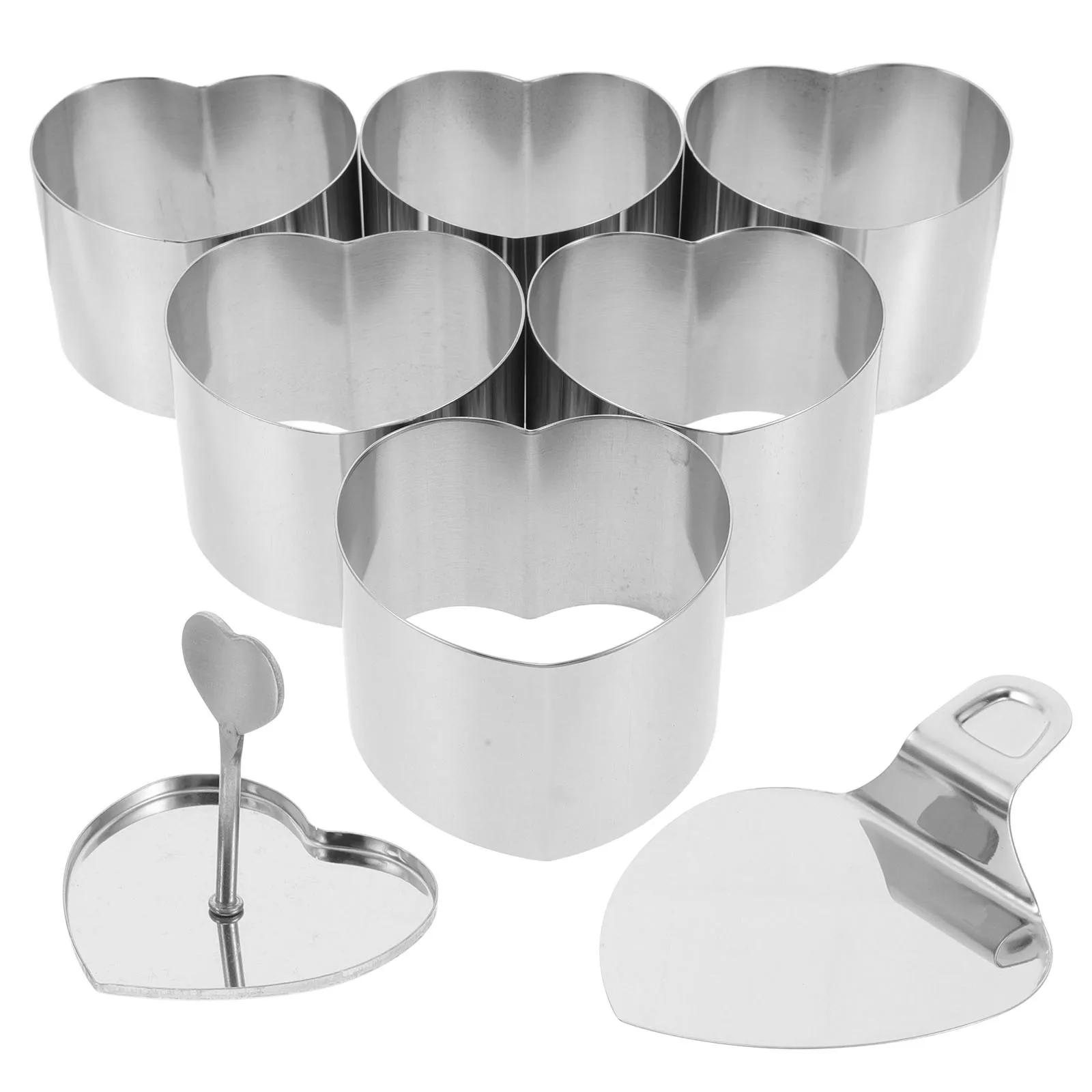 

1Set Heart Moulds for Baking Reusable Mousse Cake Ring Set Valentine Gift Heart Cake Rings Adjustable Mousse Mold