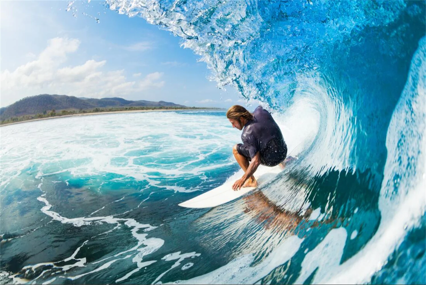 Modern Minimalist Mediterranean Surfing Waves Art Wallpaper Custom Mural for Bedroom Living Room TV Background