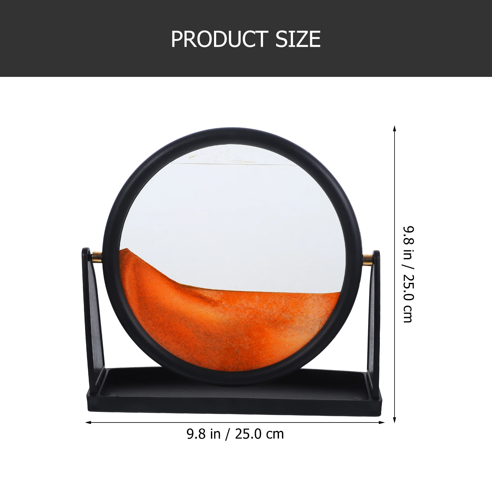 Quadro di Sabbia in Movimento 3D, Dipinto di Sabbia Veloce, Decorazione in Cornice di Vetro Rotonda, Ornamento da Scrivania per Ufficio e Casa, Decorazione Paesaggio di Sabbia