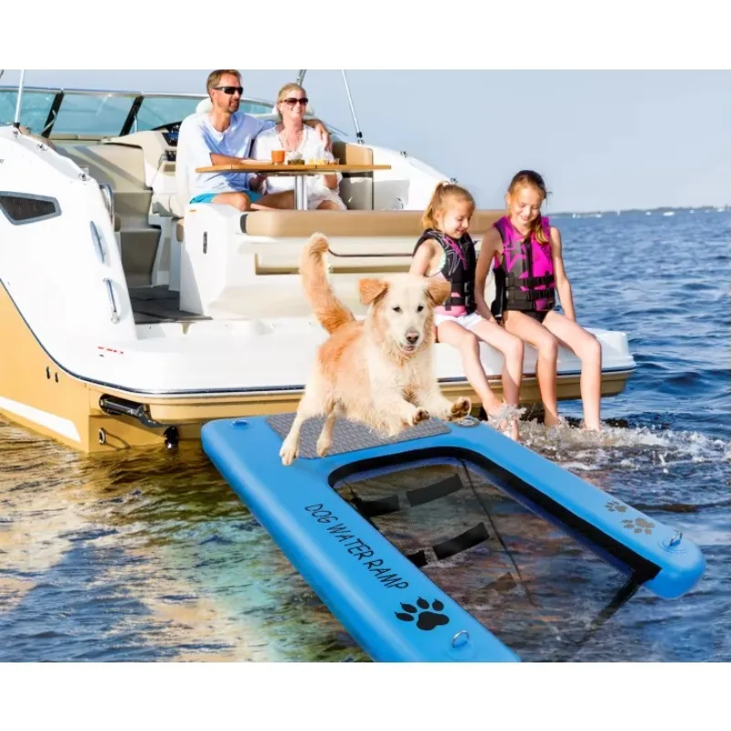 

Inflatable Water Floating Climb Ramp Air Dock Platform Dog Water Ramp With Non-Slip Pad
