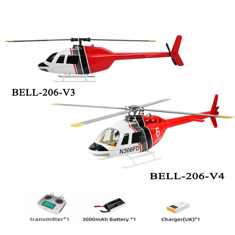 Flying Wings 470 Bell-206 V4 GPS Intelligent Self Stable H1 Flight Control Gps Self-Stabilizing Return RTF Helicopter Toy