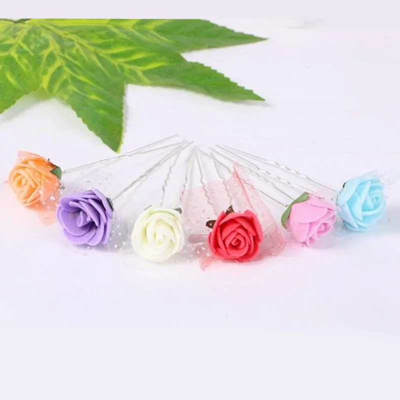 Selling Women Girls Fashion Hairpins Flowers U Clips Wedding Bridal Hair Pins Styling Tools Decoration Headwear Hair Sticks Clip