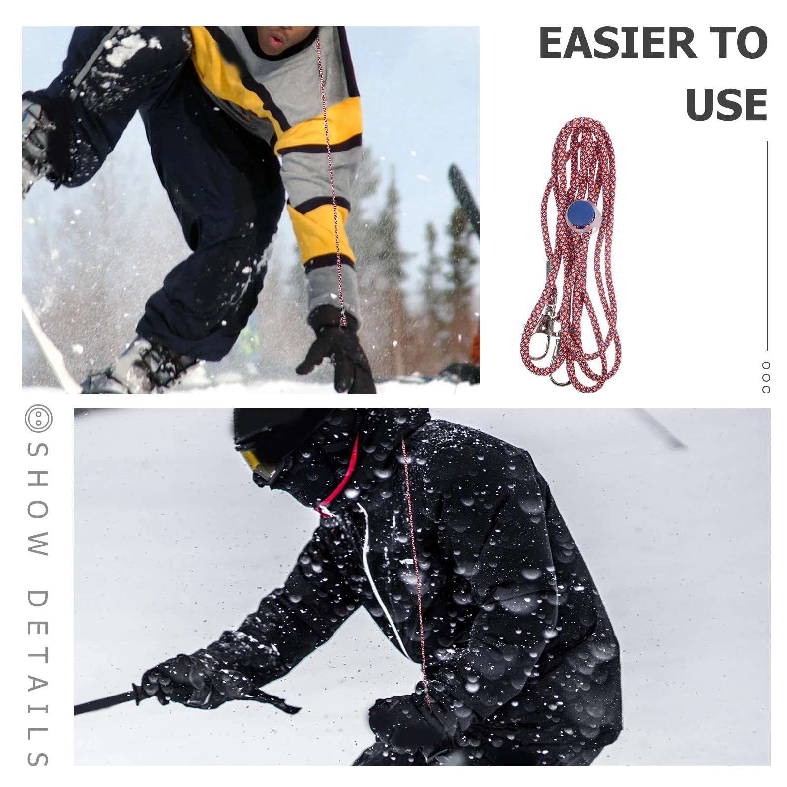 Ski Anti-slip Rope Kids Glove Lanyard Work Gloves Holder with Children Nylon Mittens Ropes Childrens for Toddlers