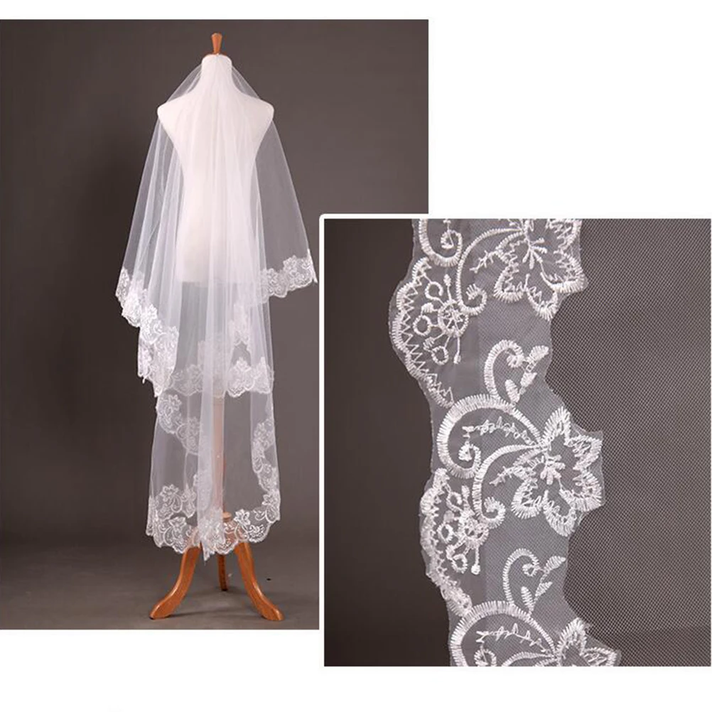 

2 .6M Wedding Veil Bride Accessories Dress Bridal Veils for Long Lace Woman Embroidery
