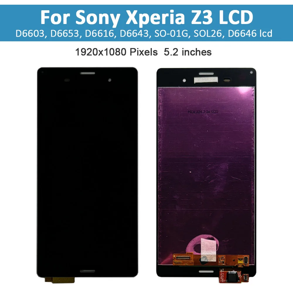 5.2 ''oryginalna jakość dla SONY Xperia Z3 D6603 D6633 D6653 L55T wyświetlacz LCD ekran dotykowy Digitizer zgromadzenie części zamienne — zdjęcie 2