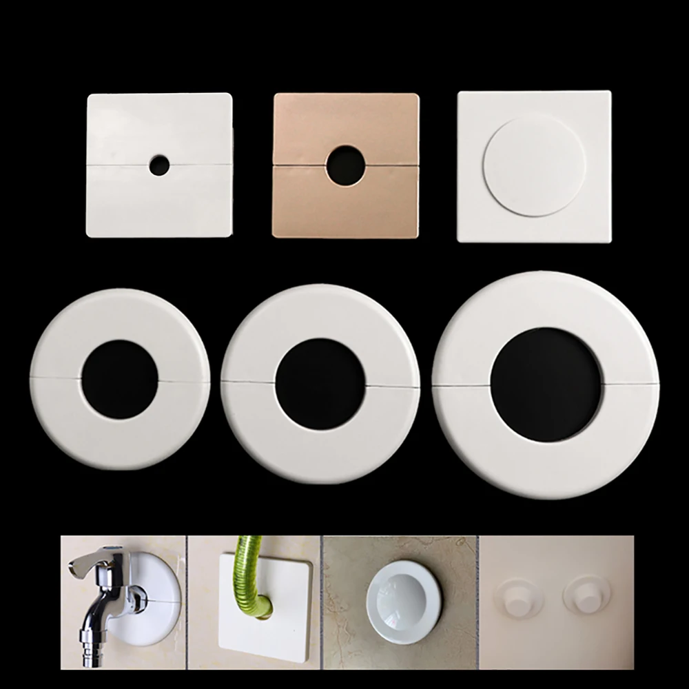 Plastic Wall Hole Decorate Cover Separable Junction Box Outlet Cable Protector Wire Tidy Grommet Shower Faucet Pipe Collar Cover