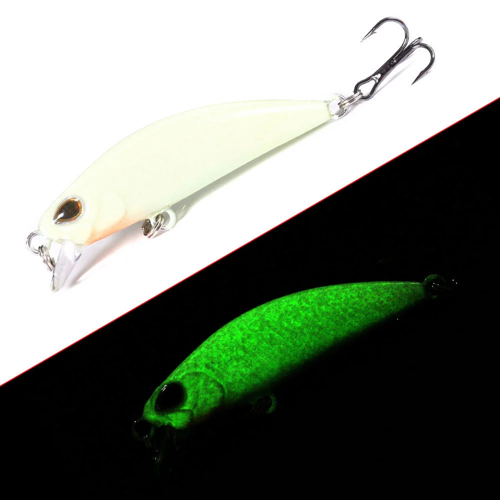 100Pcs Luya 5cm-5g-10# Hook Long Throw Bionic Artificial Bait Submerged In Water Luminous Hot Selling Mino Bait