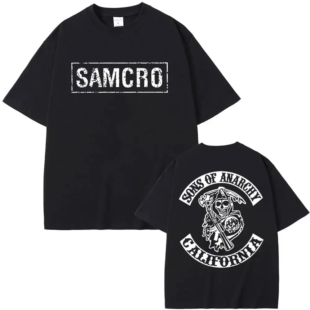 Sons of Anarchy SAMCRO Print T-shirt Men Women Trend Hip Hop Rock Oversized Short Sleeve Tee Summer Cotton T Shirts Clothes Tops image 2