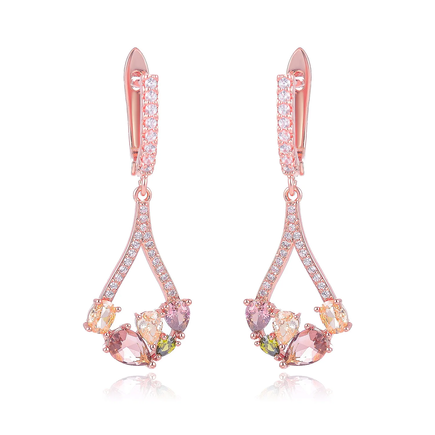 Drop-Shaped Stone Inlaid Female Earrings, Elegant, Compact And Exquisite, Prom Banquet Free Shipping