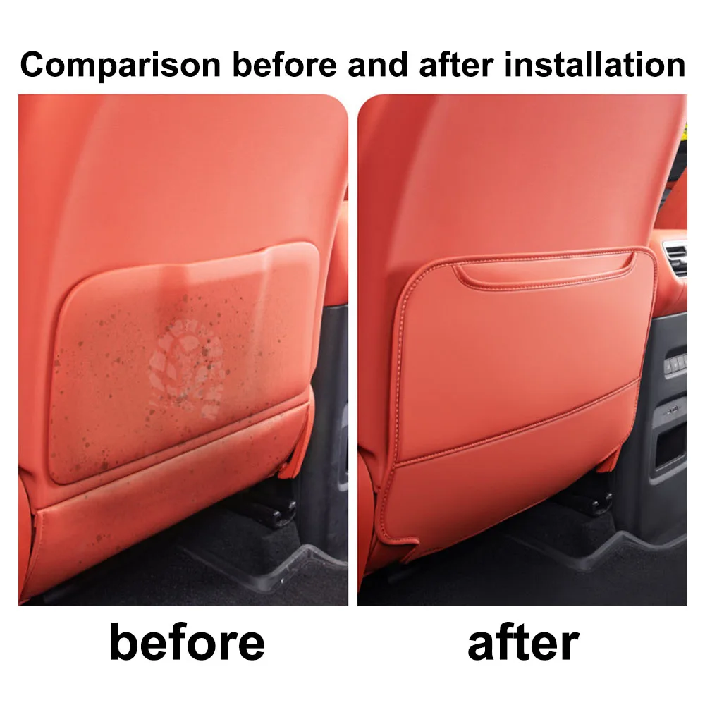 2 Pcs Seat Back Anti Kick Pad For BYD TANG L Sealion 8 EV/DM 2025 2026 Original Color Leather Protective Pad Car Accessories
